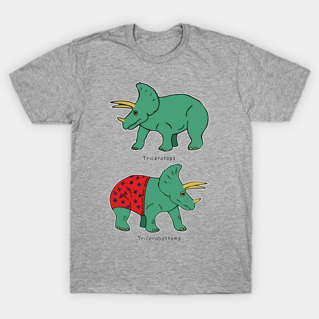 Triceratops & Tricerabottoms T-Shirt by RockettGraph1cs